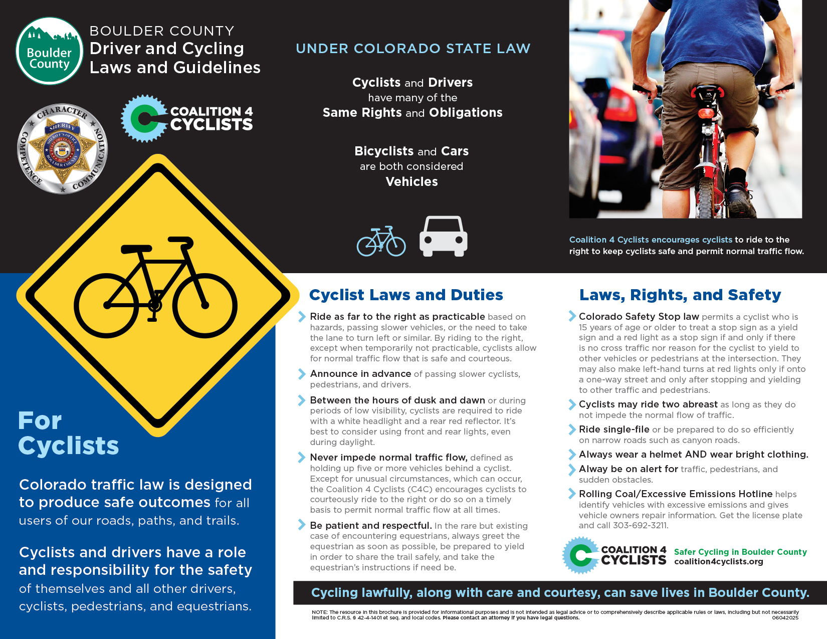 Boulder County Sheriff’s Office + C4C’s Traffic Safety Brochure
